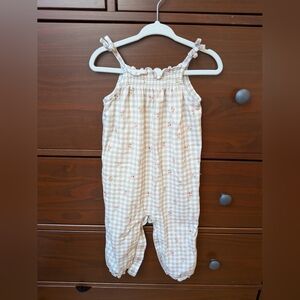 Carter's Gingham Romper With Cherries Sz 12 Mo Sleeveless